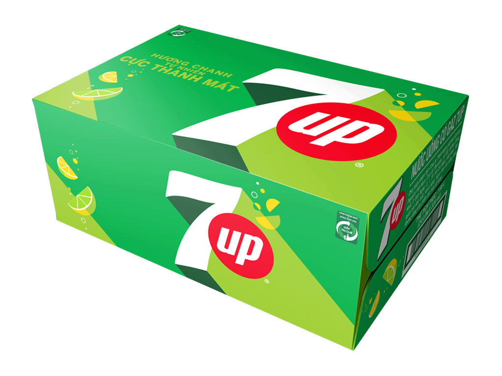 Thùng 24 lon nước ngọt 7 Up vị chanh 320ml