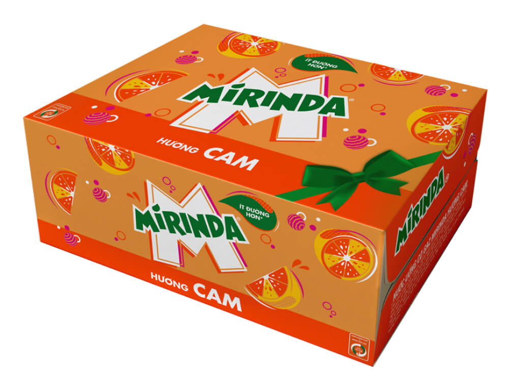 Thùng 24 lon nước ngọt Mirinda hương cam 320ml