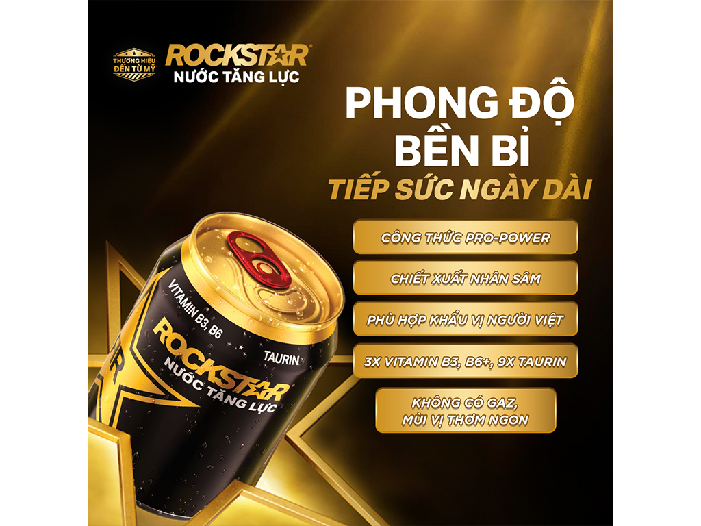 Thùng 24 lon nước tăng lực Rockstar 250ml 3