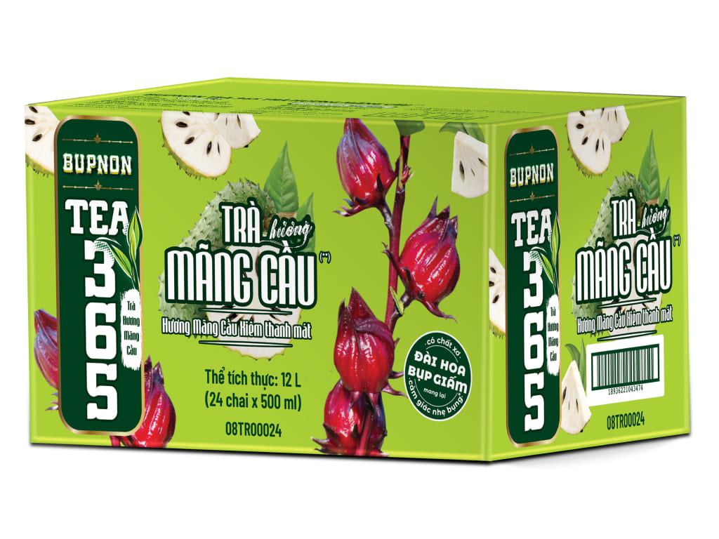 Thùng 24 chai trà Tea365 hương mãng cầu 500ml