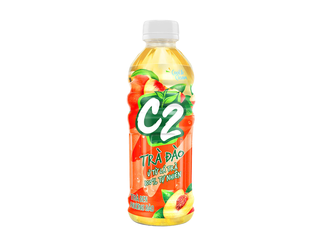 Thùng 24 chai trà đen C2 hương đào 225ml 2
