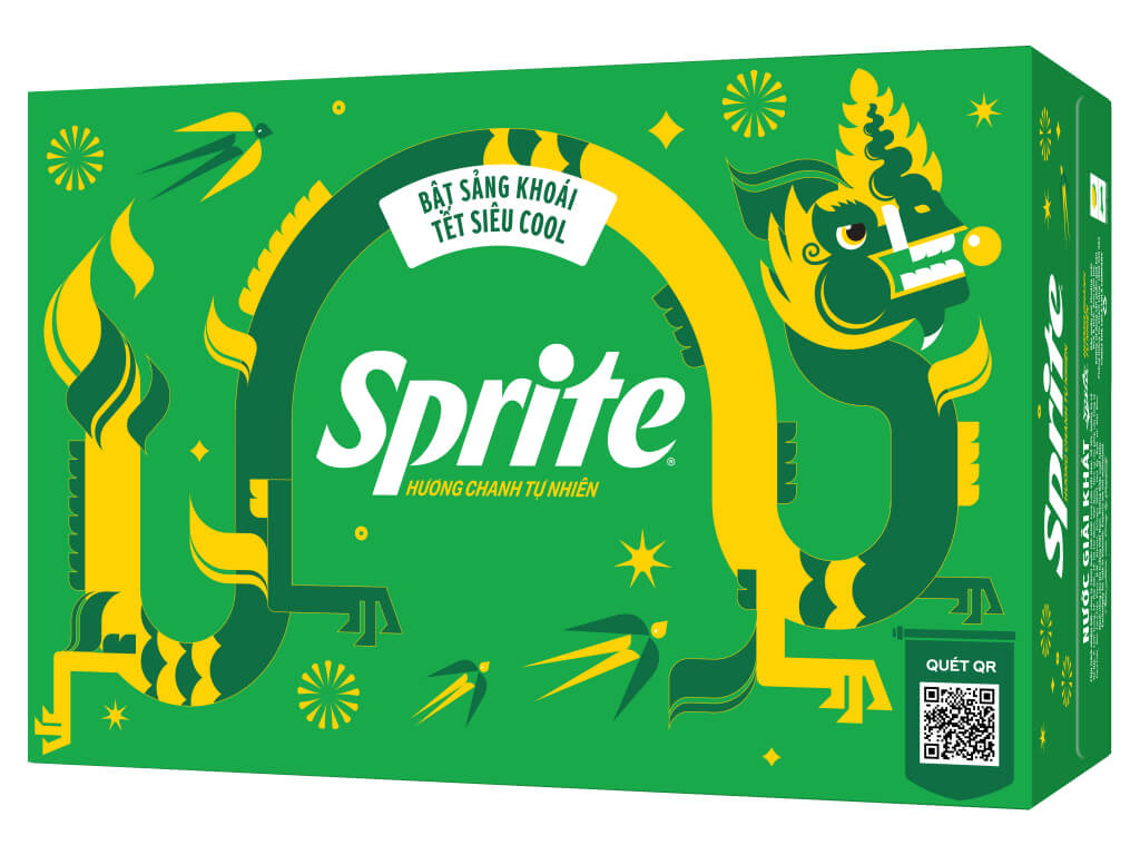 Thùng 24 lon nước ngọt Sprite hương chanh 320ml