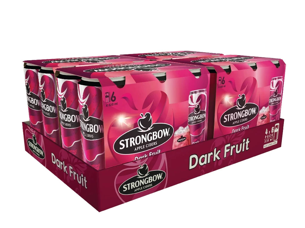 Thùng 24 lon Strongbow dâu đen 320ml