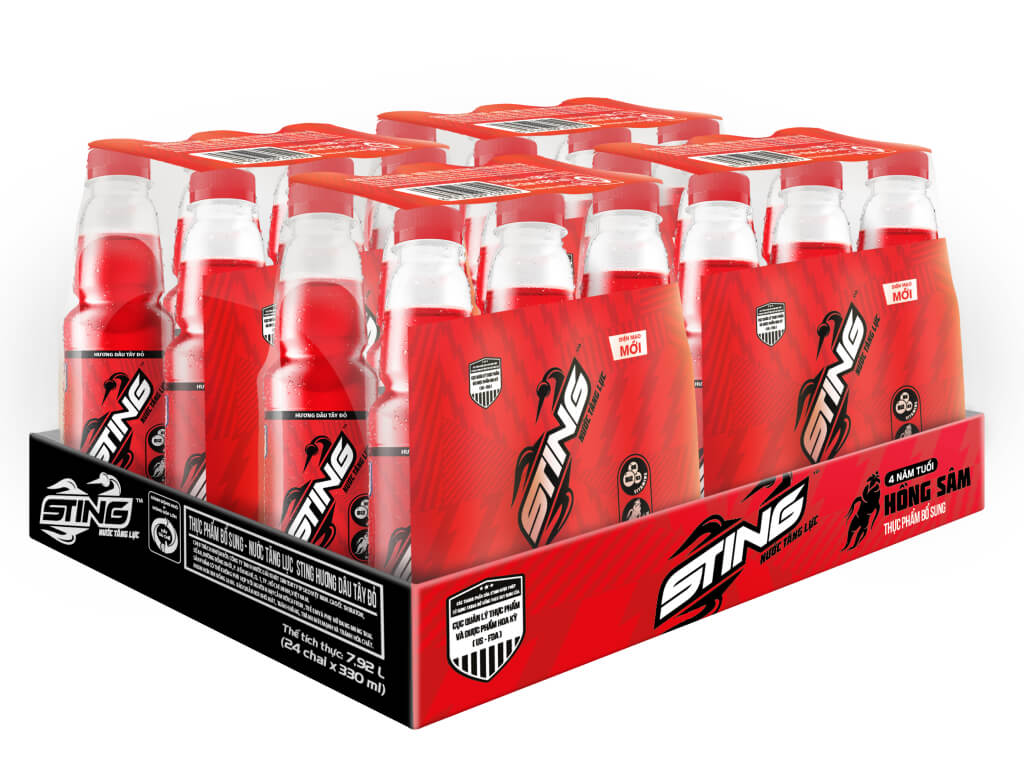 24 chai nước tăng lực Sting hương dâu 330ml 2