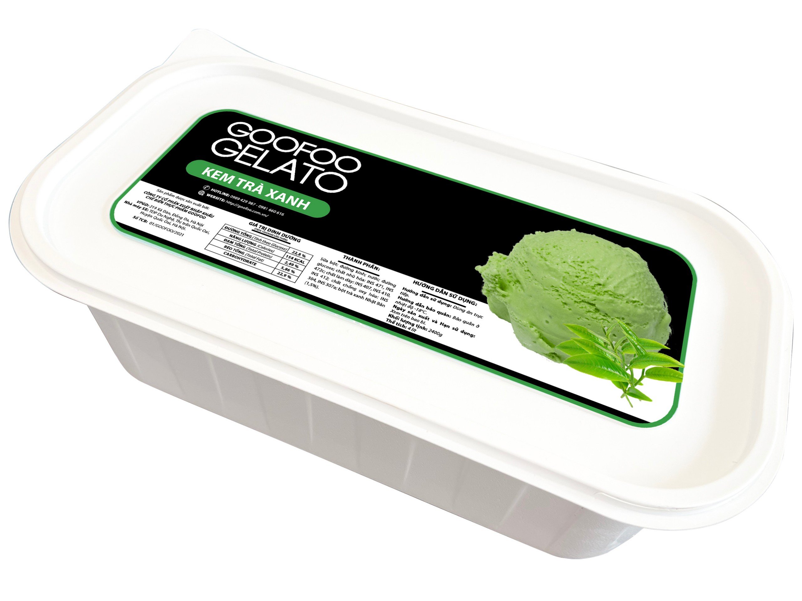 Kem Trà Xanh Goofoo Gelato 4000ml