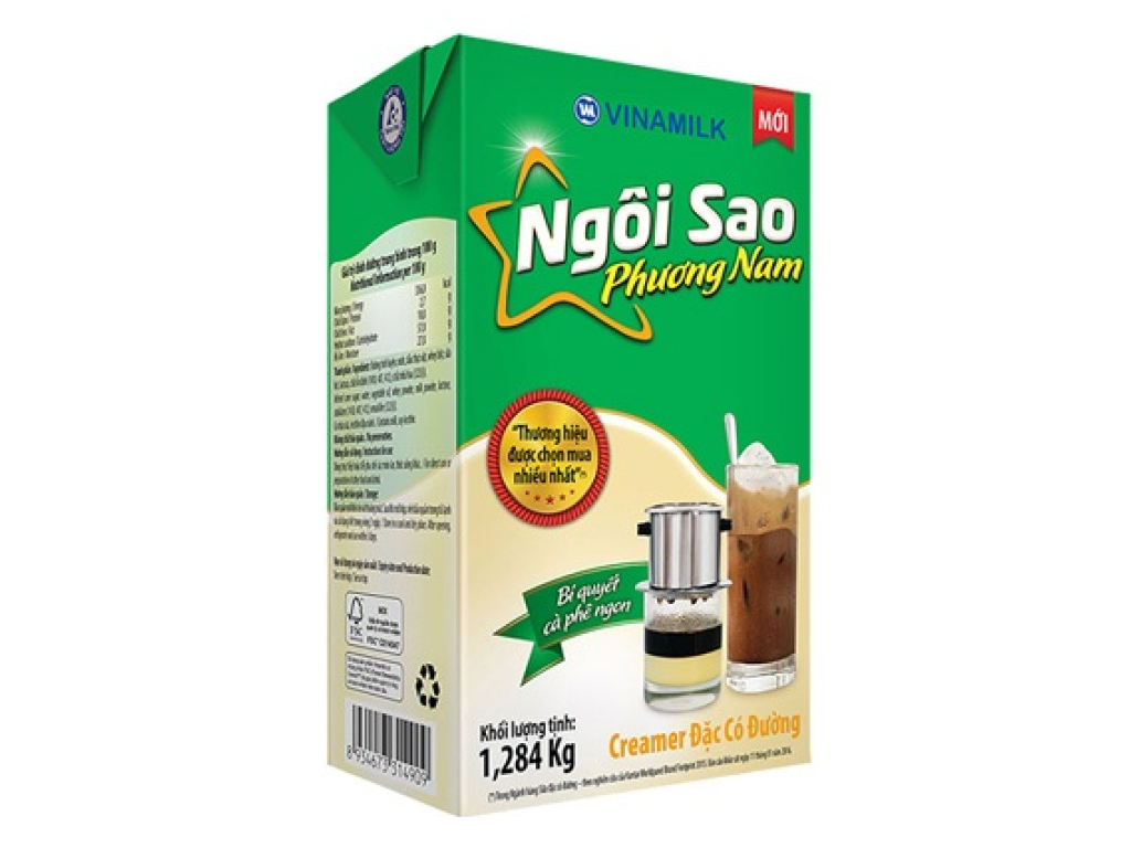 Sữa đặc có đường Ngôi sao Phương Nam Xanh lá hộp 1,284kg (hộp)