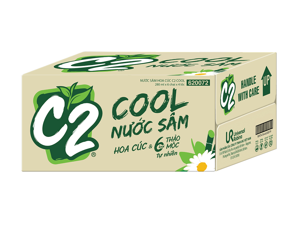 Thùng 24 chai nước sâm C2 Cool hoa cúc thảo mộc 280ml