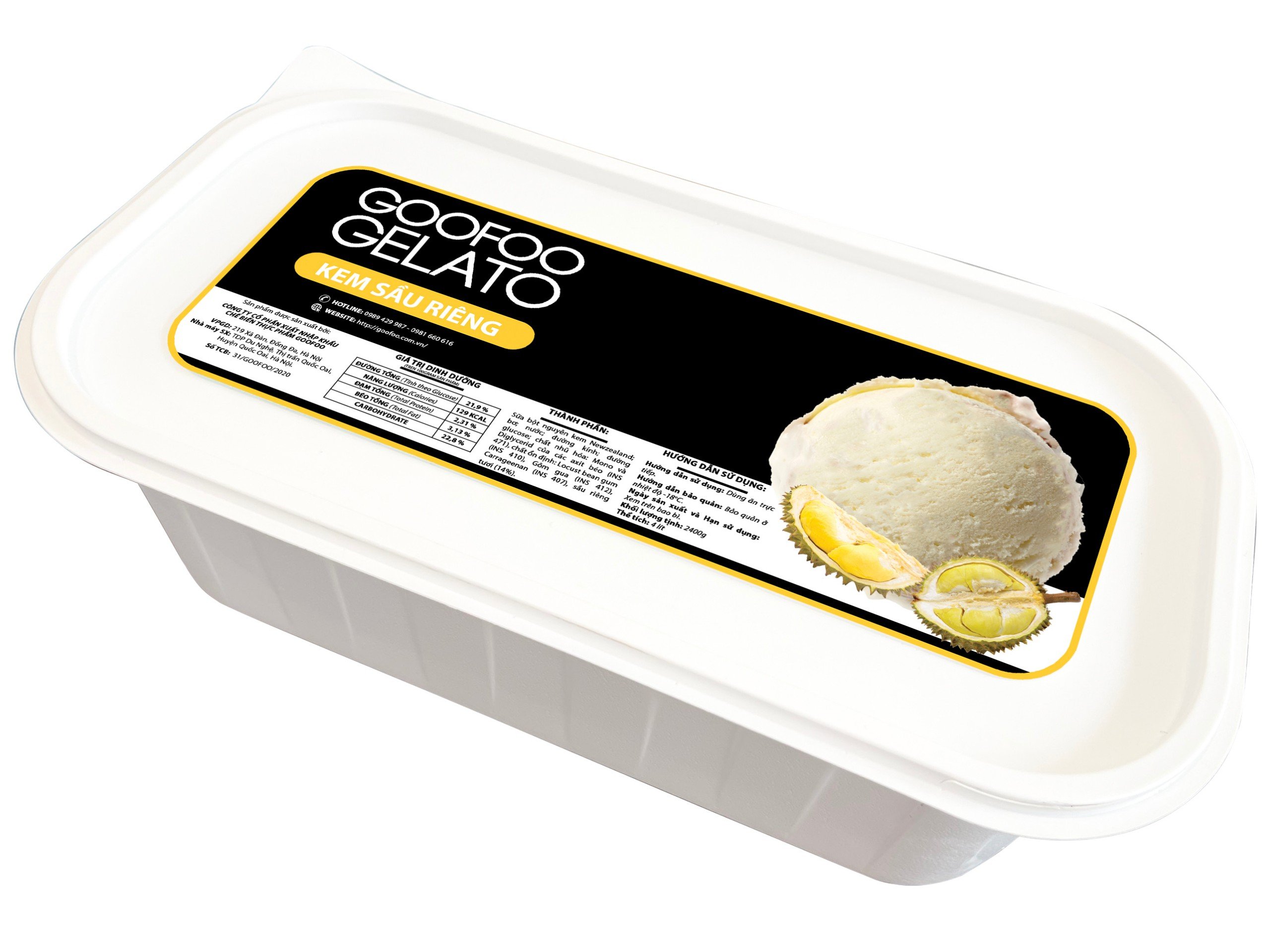 Kem Sầu Riêng Goofoo Gelato 4000ml