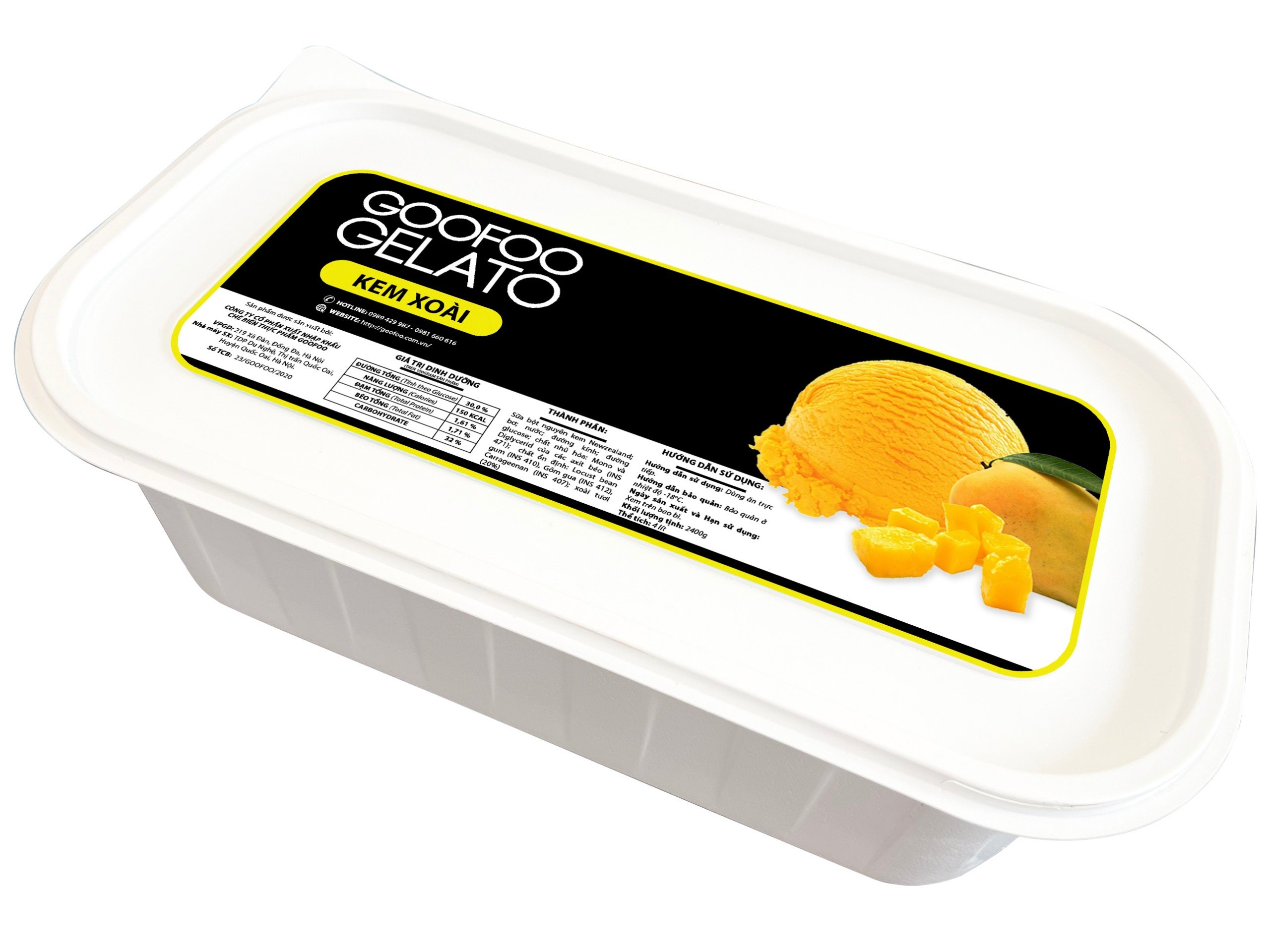 Kem Xoài (Mứt Xoài Tươi) Goofoo Gelato 4000ml