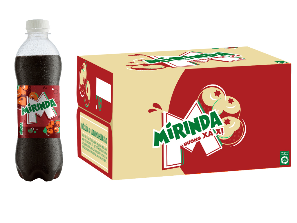 Thùng 24 chai nước ngọt Mirinda hương xá xị 390ml