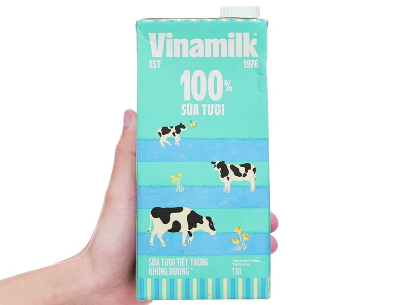 Sữa Tươi Tiệt Trùng Vinamilk Không Đường 1L (Hộp) 3