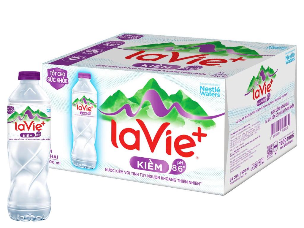 Thùng 24 chai nước kiềm có khoáng La Vie + 500ml