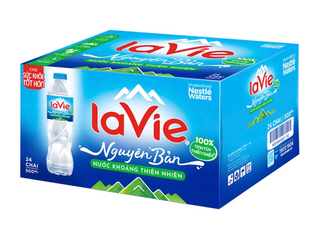 Thùng 24 chai nước khoáng La Vie 500ml
