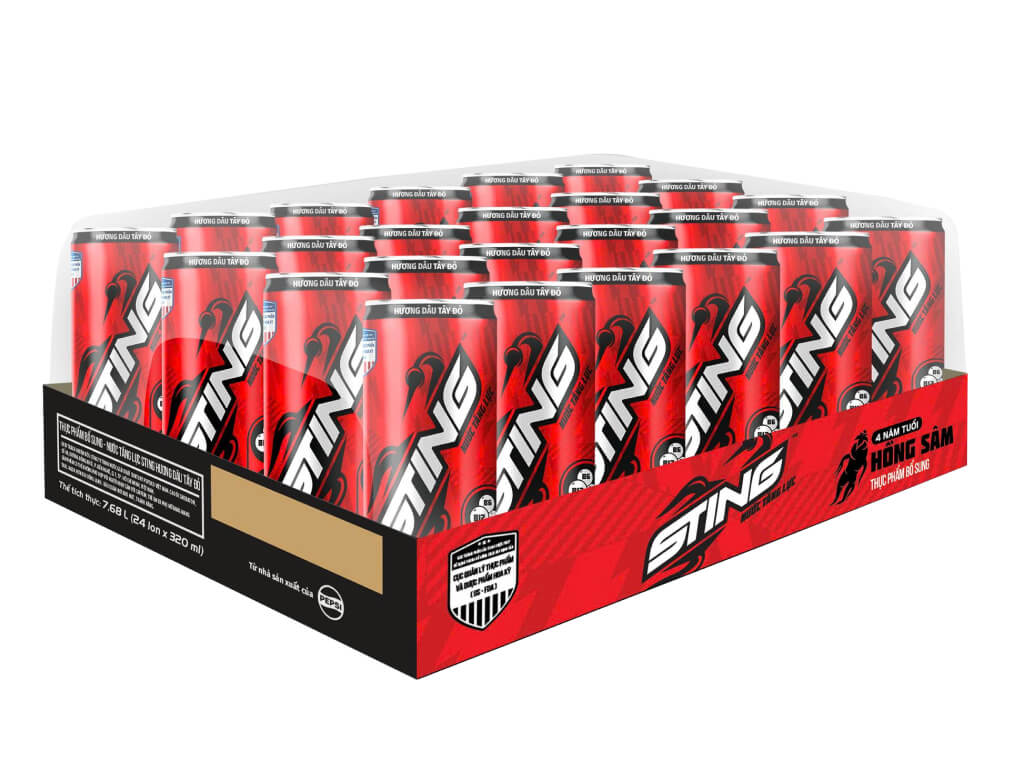 24 lon nước tăng lực Sting hương dâu 320ml