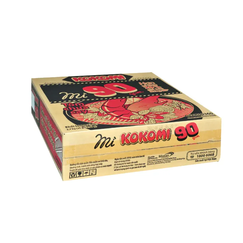 Mì Kokomi đại 90 tôm chua cay, thùng 30 gói, 90g