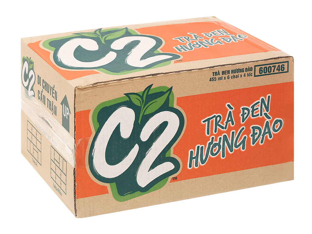 Thùng 24 chai hồng trà đào C2 455ml
