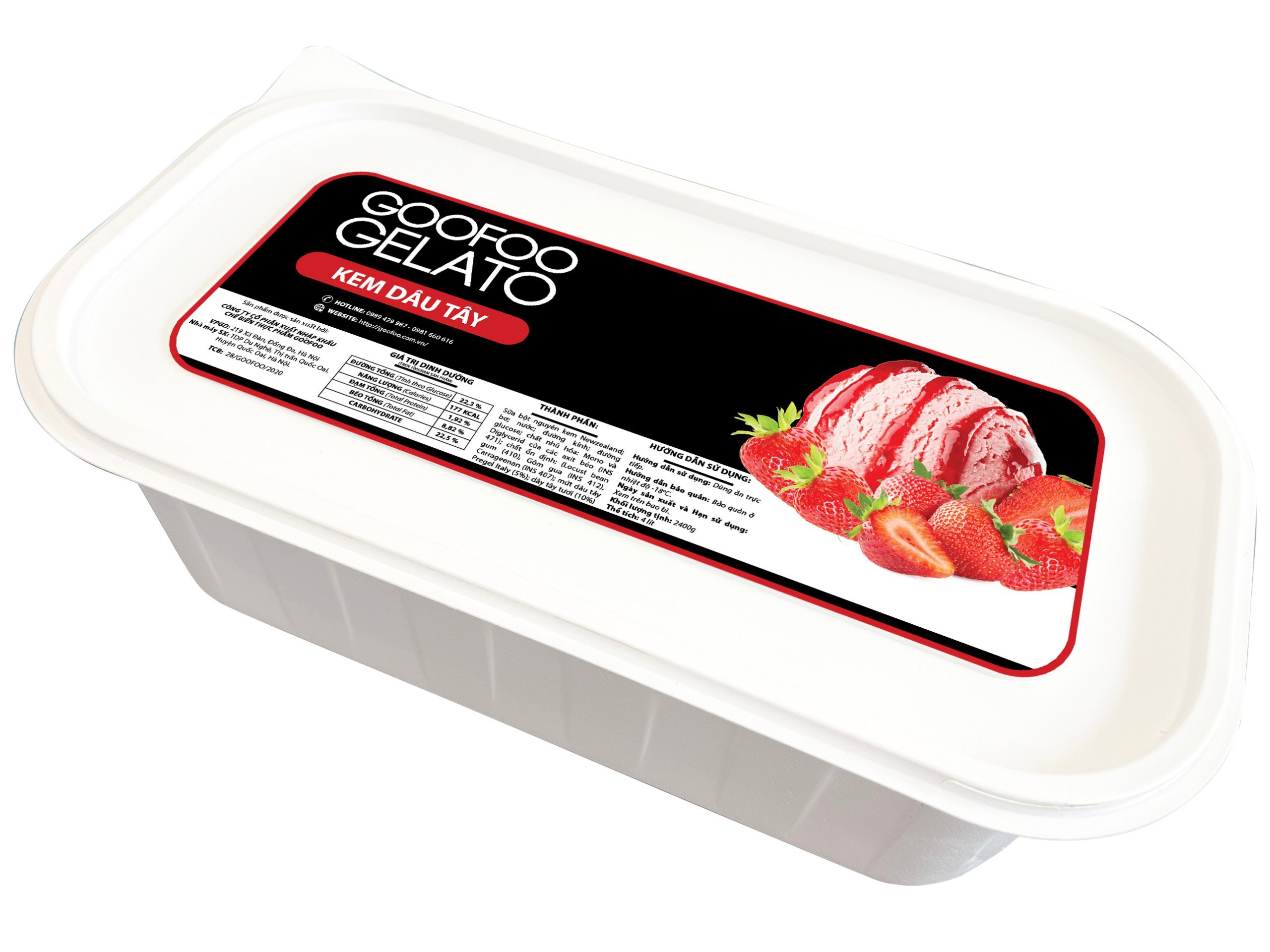 Kem Dâu Tây Goofoo Gelato 4000ml