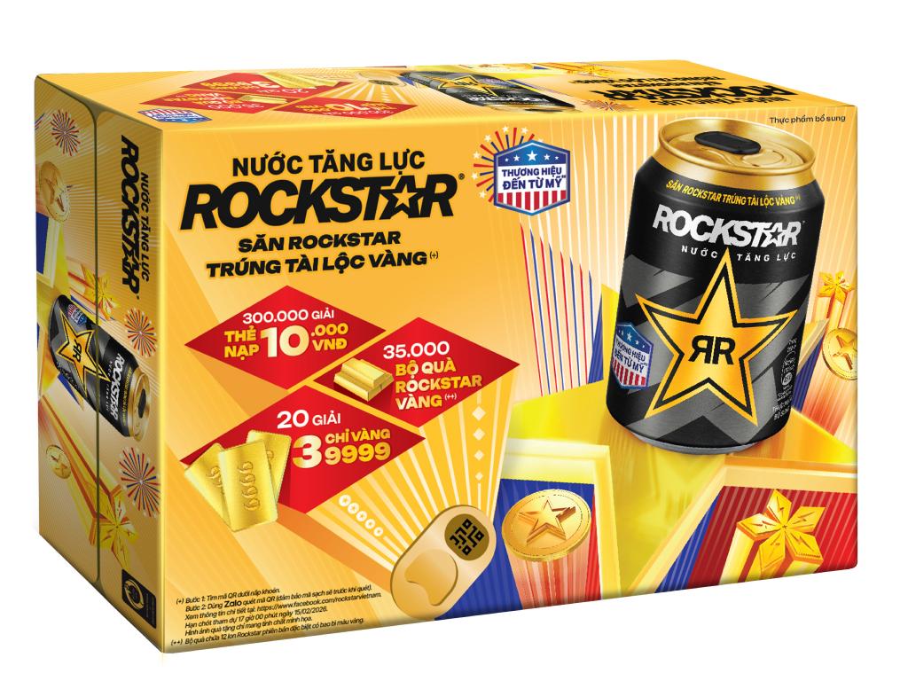 Thùng 24 lon nước tăng lực Rockstar 250ml