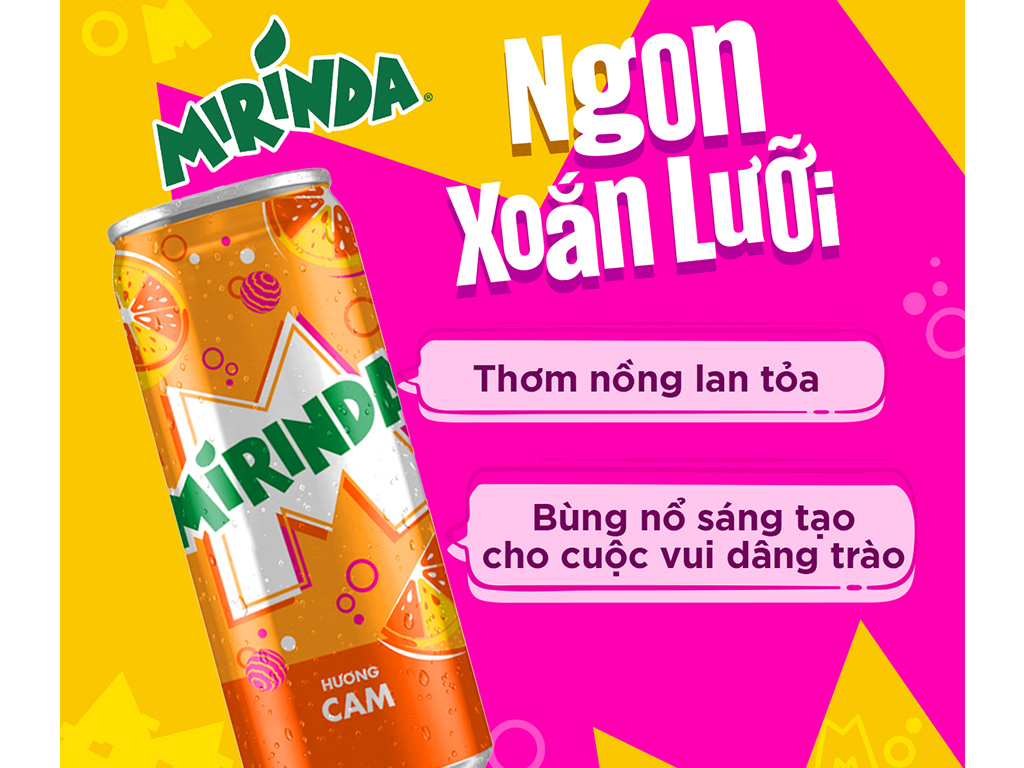 Thùng 24 lon nước ngọt Mirinda hương cam 320ml 3
