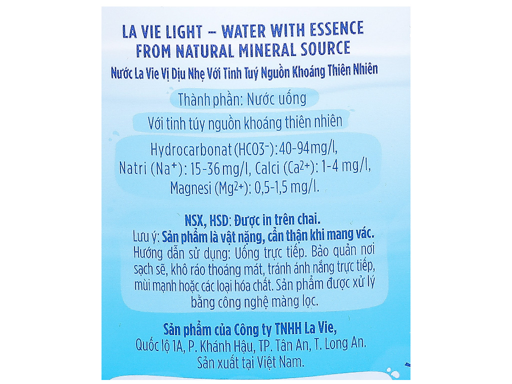 Nước khoáng La Vie 5 lít vị dịu nhẹ (chai) 2