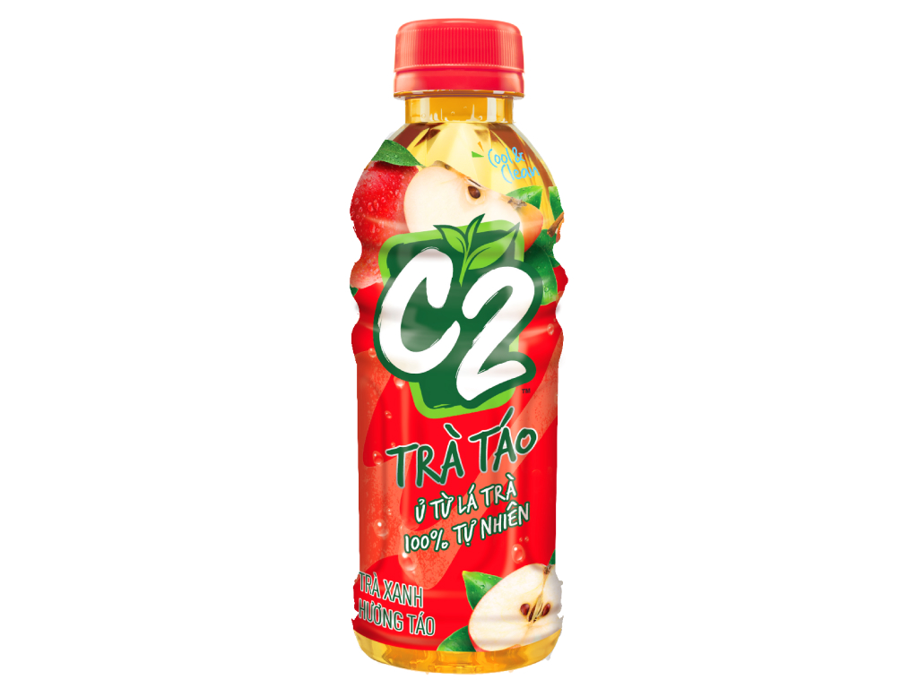 Thùng 24 chai trà xanh C2 hương táo 225ml 2