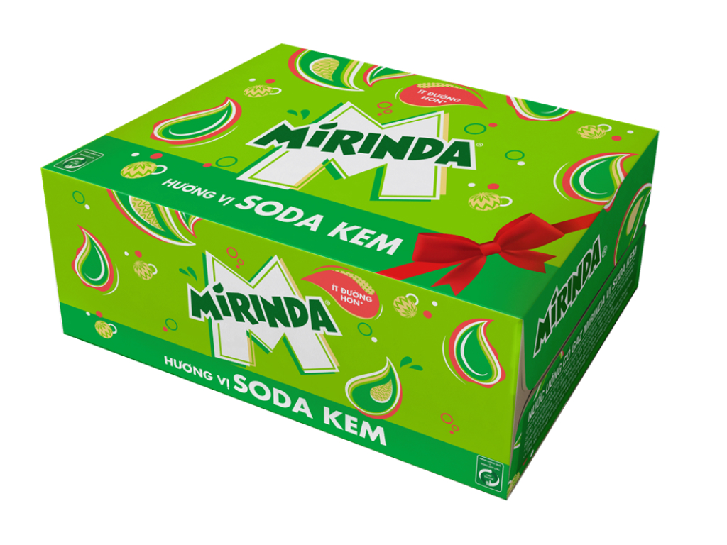 Thùng 24 lon nước ngọt Mirinda vị soda kem 320ml