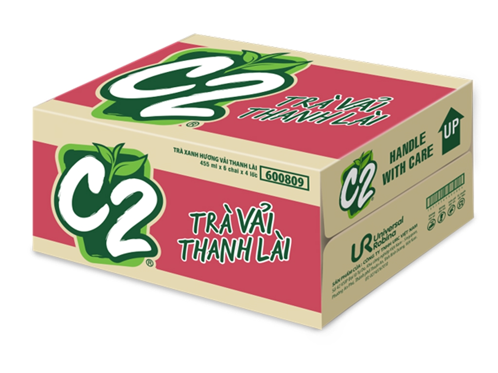 Thùng 24 chai hồng trà vải C2 455ml