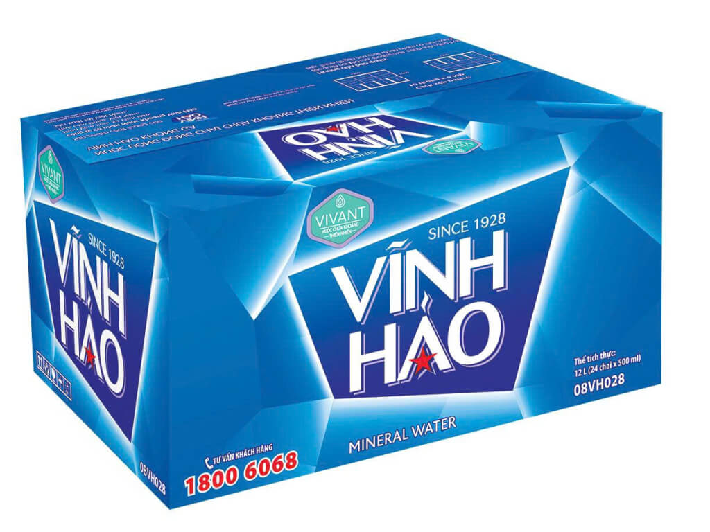 Thùng 24 chai nước khoáng Vĩnh Hảo 500ml