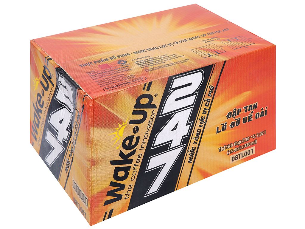 24 chai nước tăng lực Wake Up 247 vị cà phê 330ml