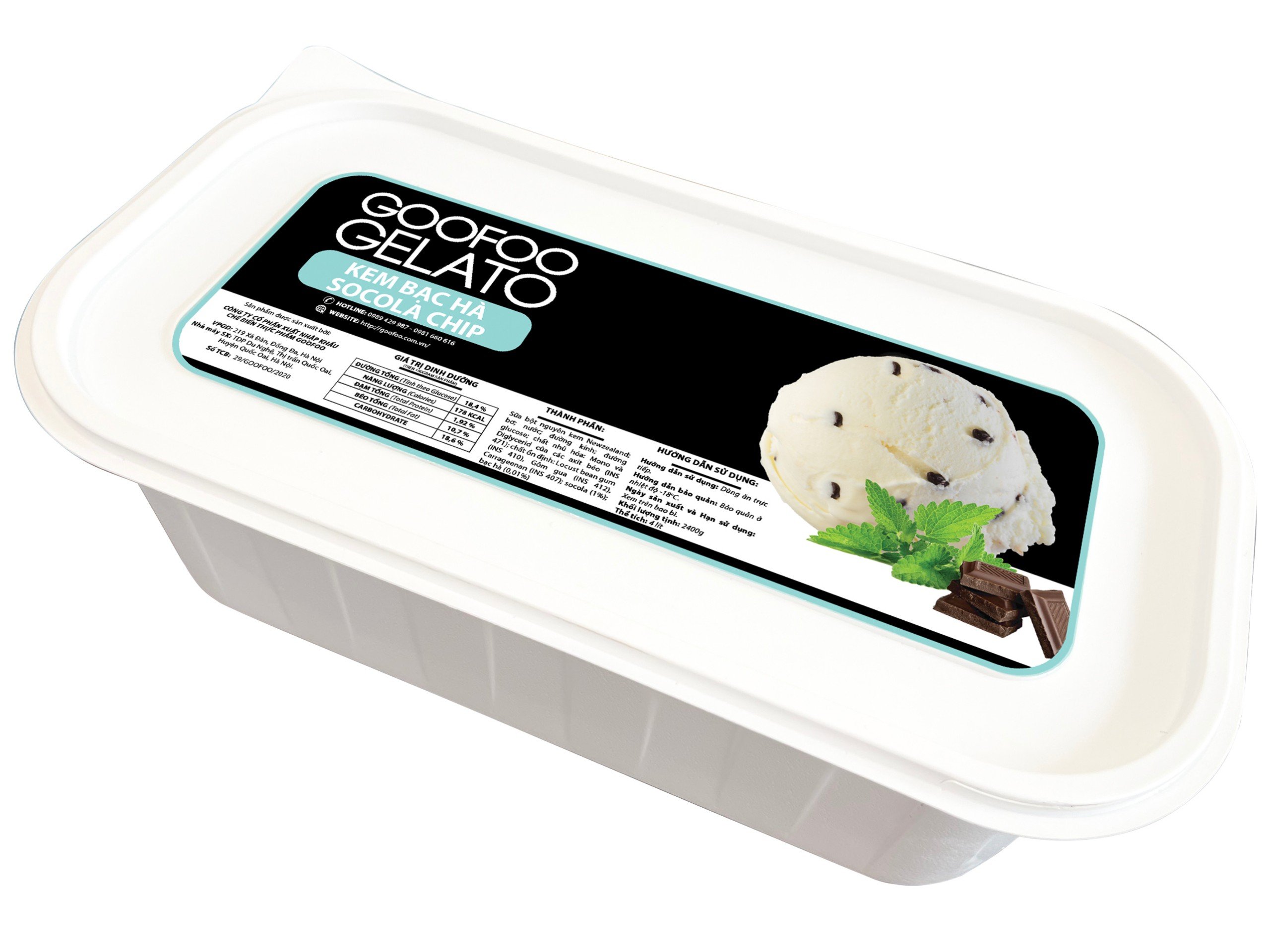 Kem Bạc Hà Chip Goofoo Gelato 4000ml