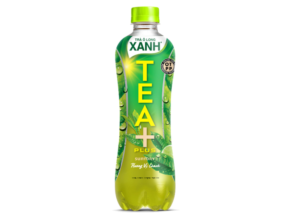 Thùng 12 chai trà ô long xanh hương chanh Tea Plus 1 lít 2