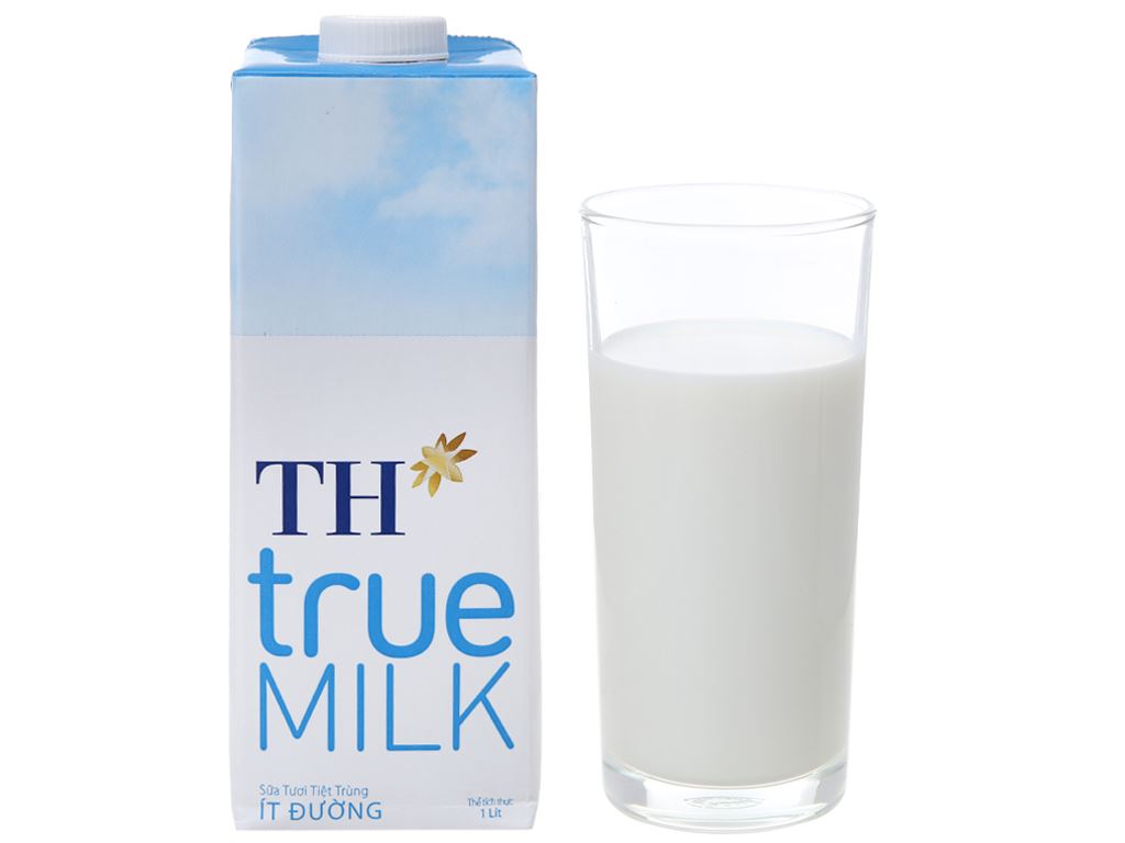 Sữa tươi tiệt trùng ít đường TH true MILK hộp 1 lít 4