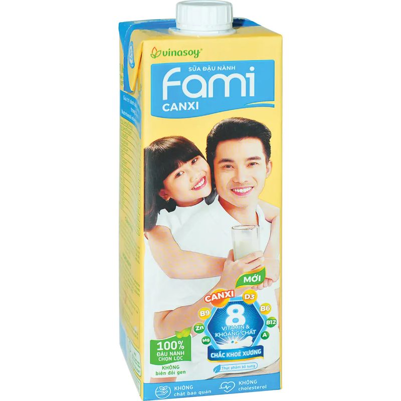 Sữa đậu nành Fami canxi, hộp 1 lít