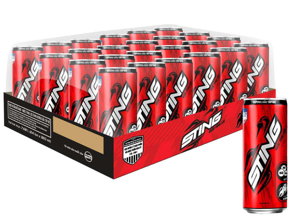 24 lon nước tăng lực Sting hương dâu 320ml 3