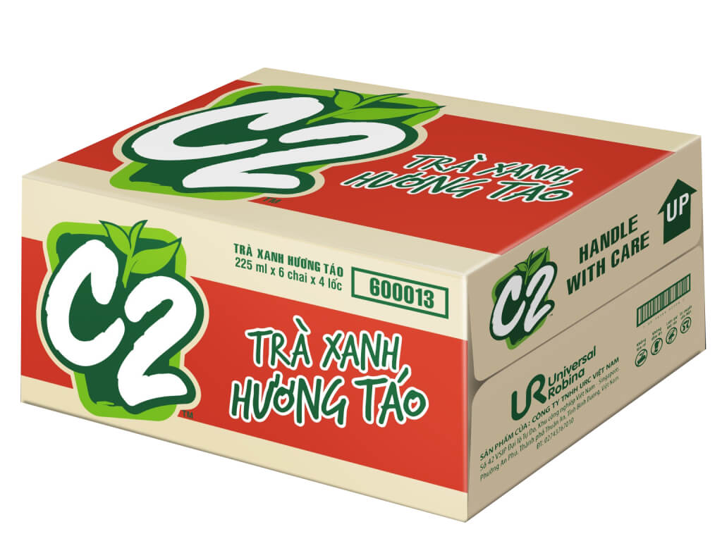 Thùng 24 chai trà xanh C2 hương táo 225ml