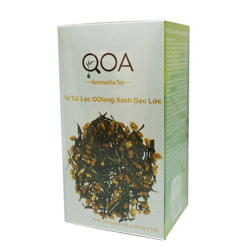 Trà Túi Lọc Oolong Xanh QOA Gạo Lứt 60g (3g x 20 Gói)